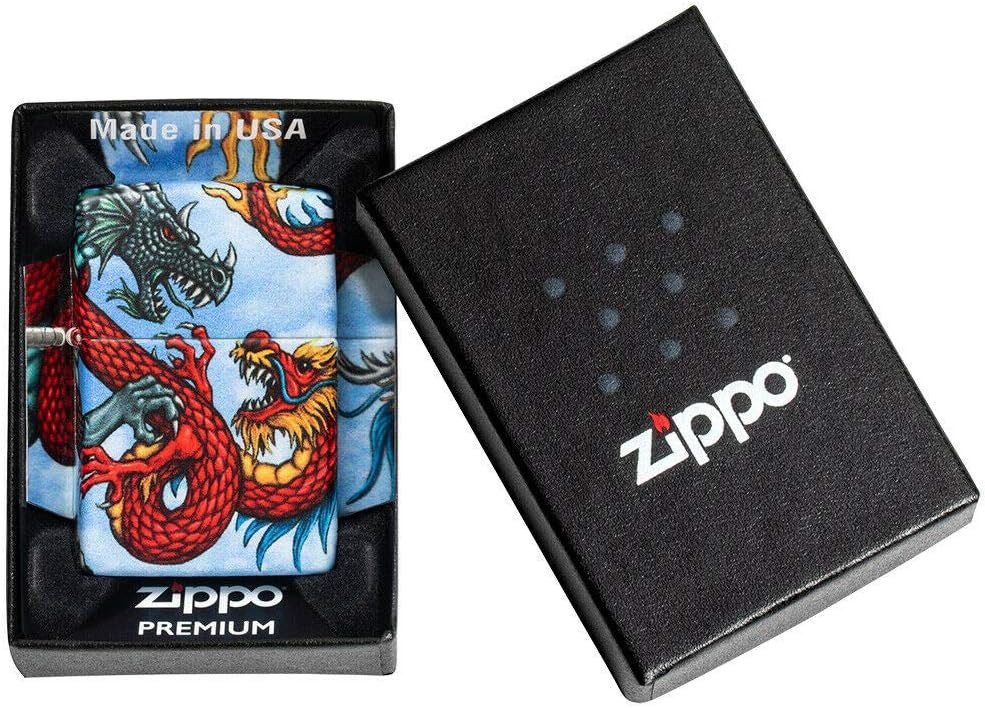 Zippo Feuerzeug Dragon color 540° Fighting Dragon, chinesischer Drache bunt, das Original made in USA
