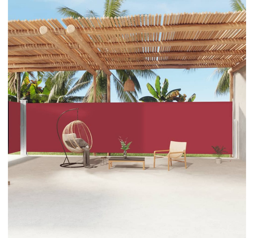 Thumbnail - vidaXL Seitenmarkise Sichtschutz Windschutz Ausziehbar Rot 200x1200 cm