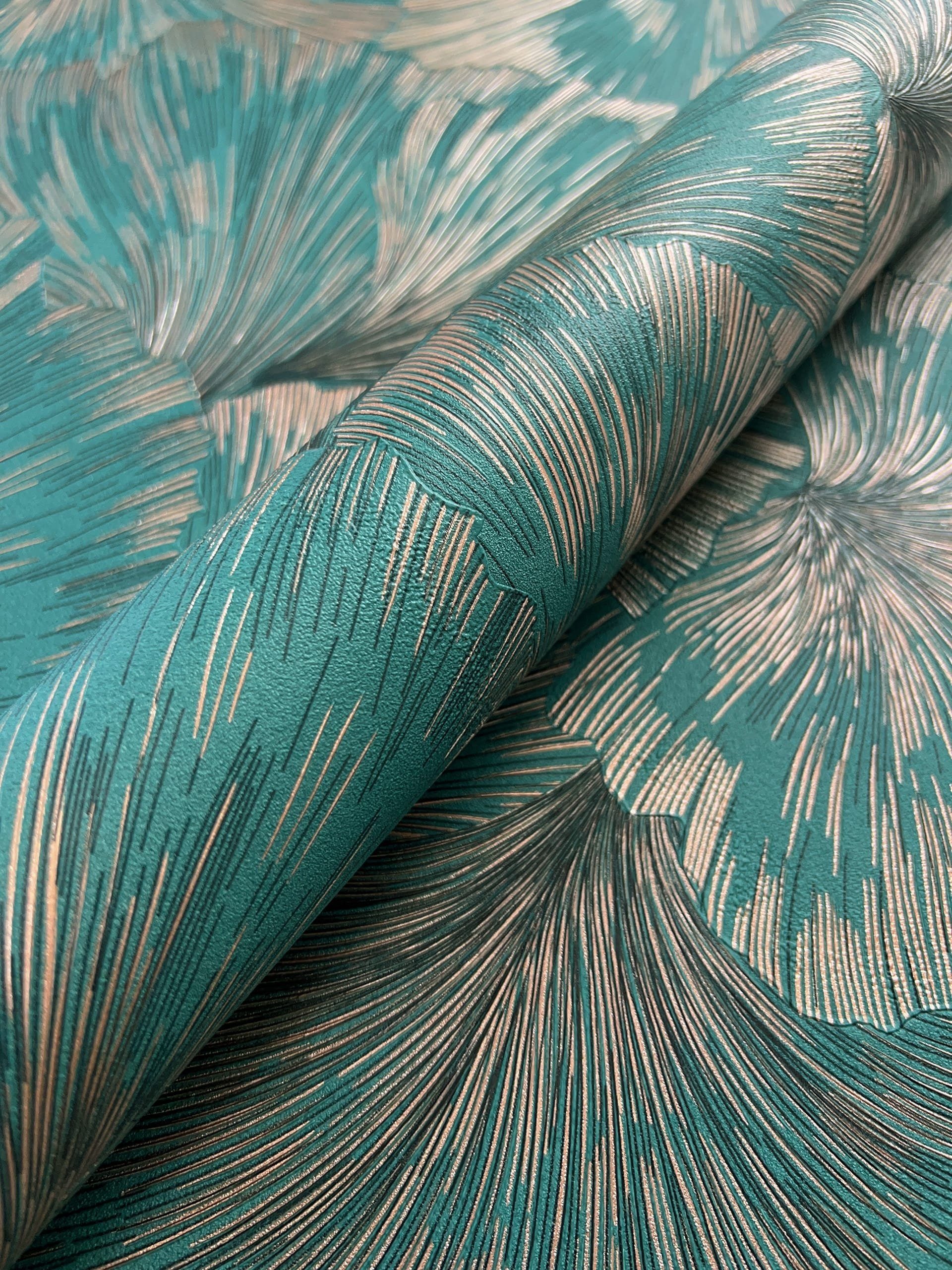 Newroom Vliestapete, Grün Tapete Modern Dschungel - Mustertapete Palmenblät günstig online kaufen