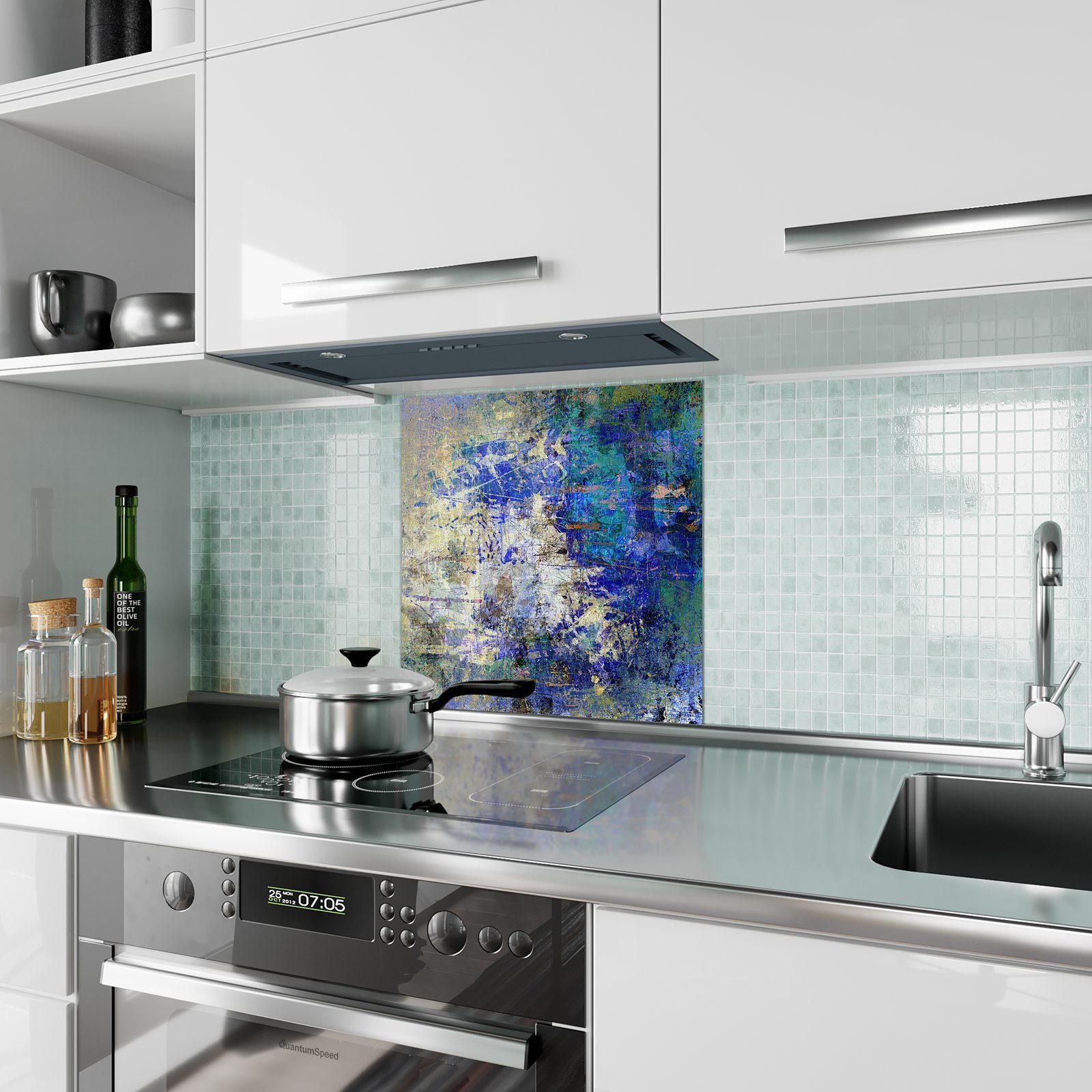 Hintergrund Spritzschutz Primedeco Küchenrückwand Malerischer Glas