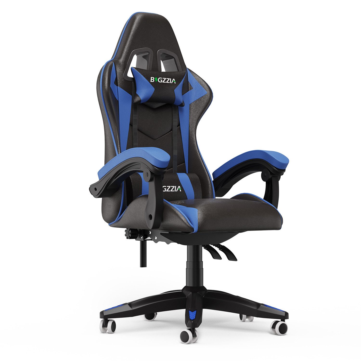 BIGZZIA Gaming-Stuhl Bürostuhl Ergonomisch mit Lendenkissen + Kopfstütze, Gaming Chair Höhenverstellbar, Computerstuhl Ergonomisch