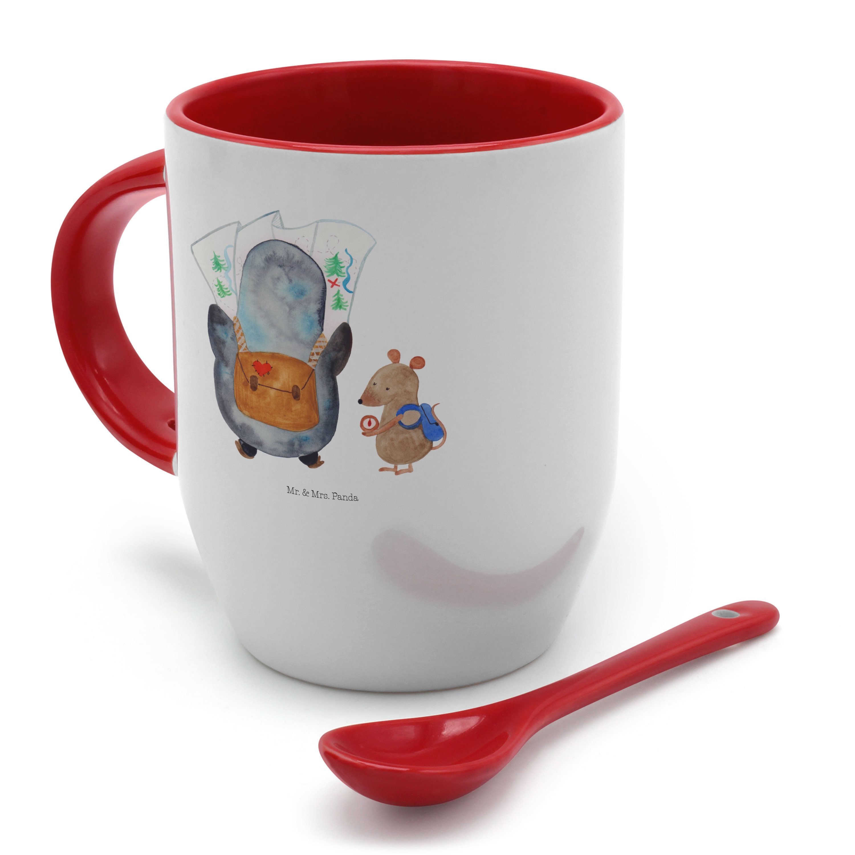 Weiß Tasse Maus Keramik Tasse, & Geschenk, Panda Mrs. - & Mr. - Tassen, Wanderer Abenteuer, Pinguin