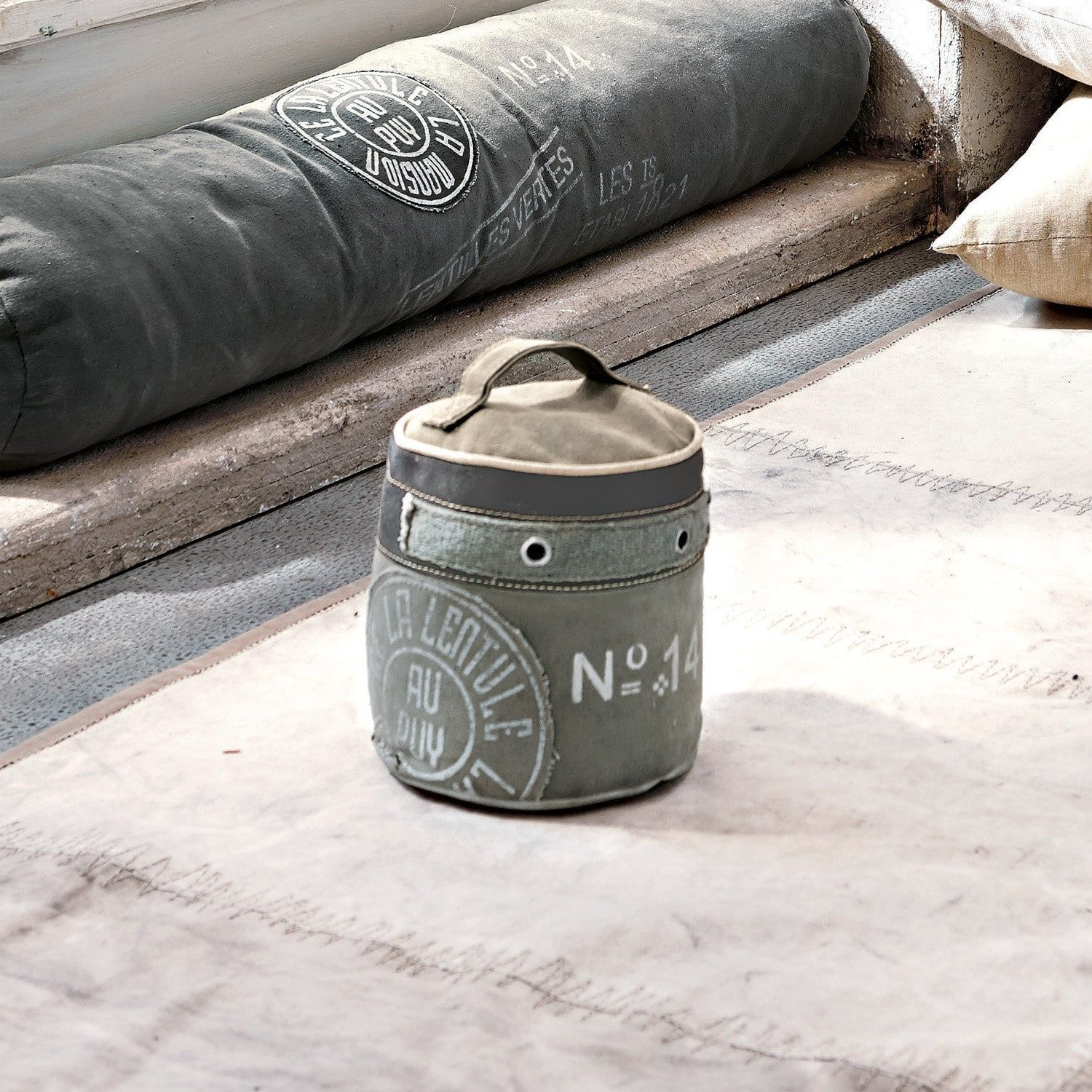 Mirabeau Dekoobjekt Türstopper au Puy khaki, stilvolles Interieur, Unterschiedliche Stoffelementen zusammengesetzt
