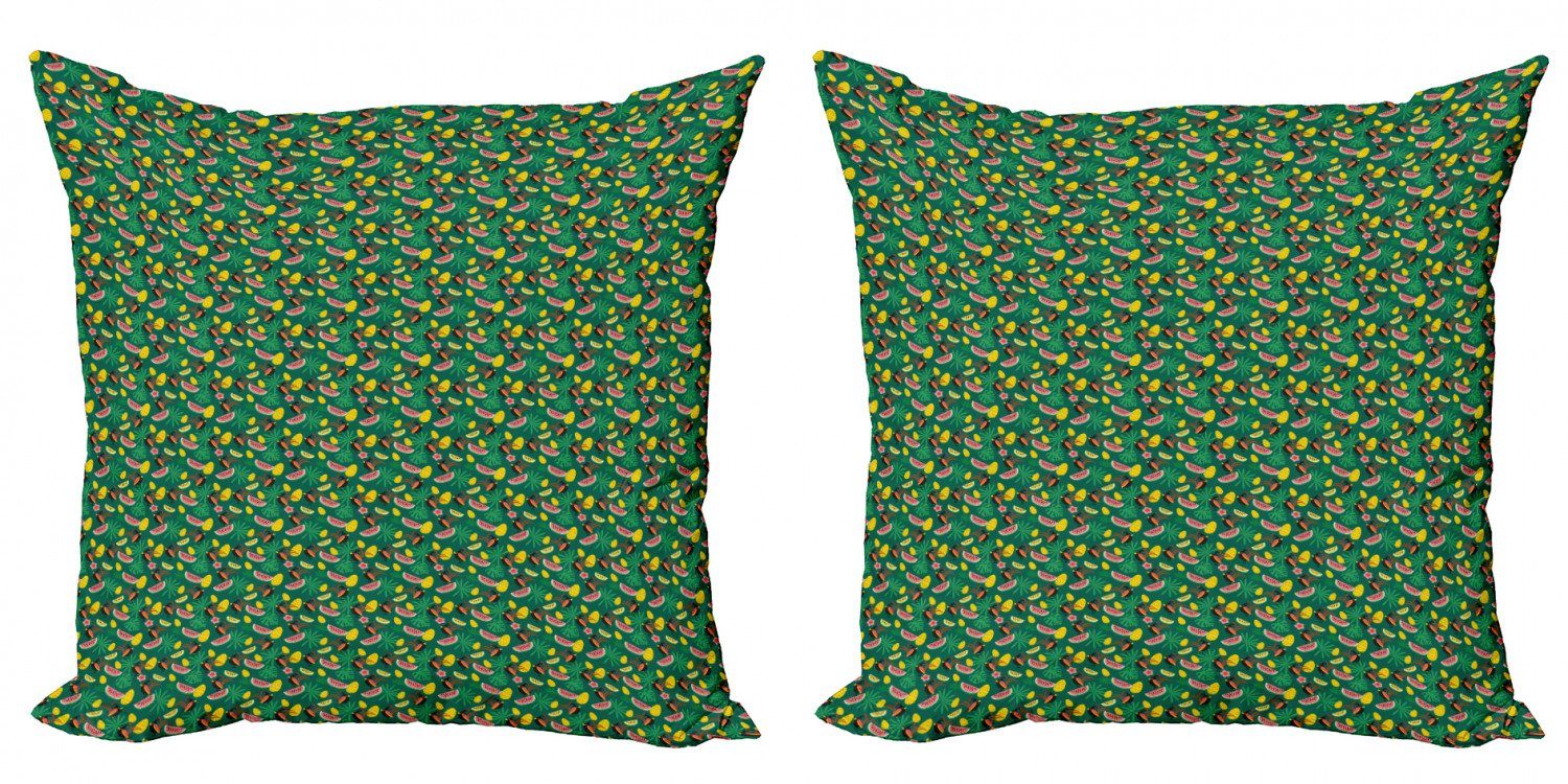 Tropisch Crested Abakuhaus Stück), Vogel Digitaldruck, Kissenbezüge Modern Wassermelone Doppelseitiger (2 Accent