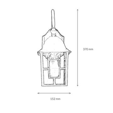 Licht-Erlebnisse Außen-Wandleuchte FRIESEN, ohne Leuchtmittel, Wandlampe außen Schwarz Rustikal E27 Laterne Hoflicht Garten Haus