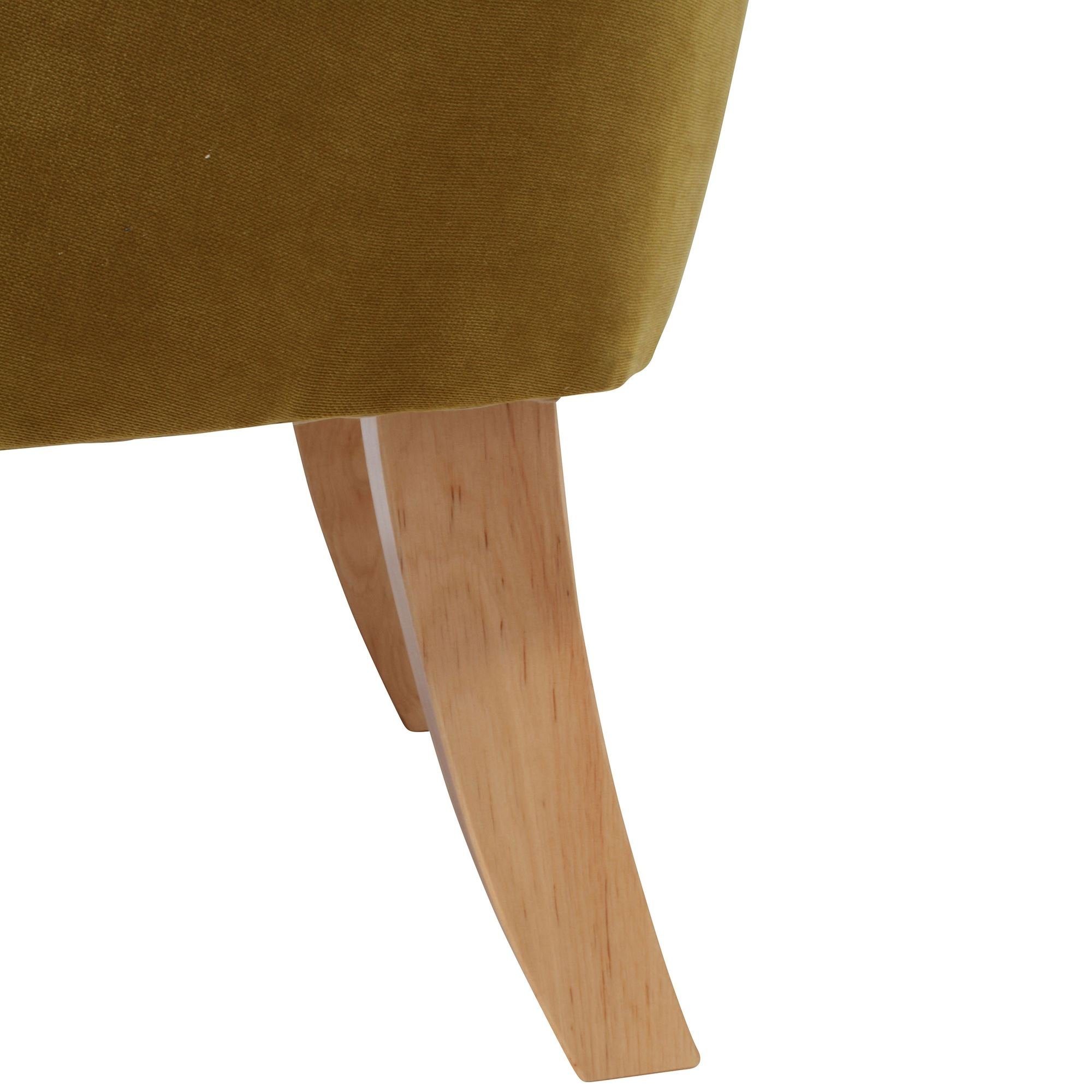 inkl. Sessel Sitz hochwertig 58 mais Sessel Kessel Kostenlosem Versand, natur / 1-St), Kaiya verarbeitet,bequemer aufm Bezug Buche Veloursstoff (Sparpreis 21235