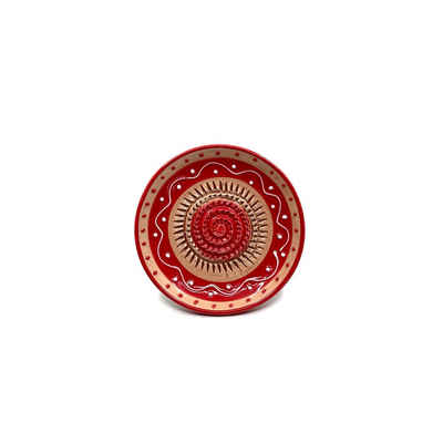 Kaladia Multireibe Reibeteller in rot und hellbraun, Keramik, handbemalte Küchenreibe - Made in Spain
