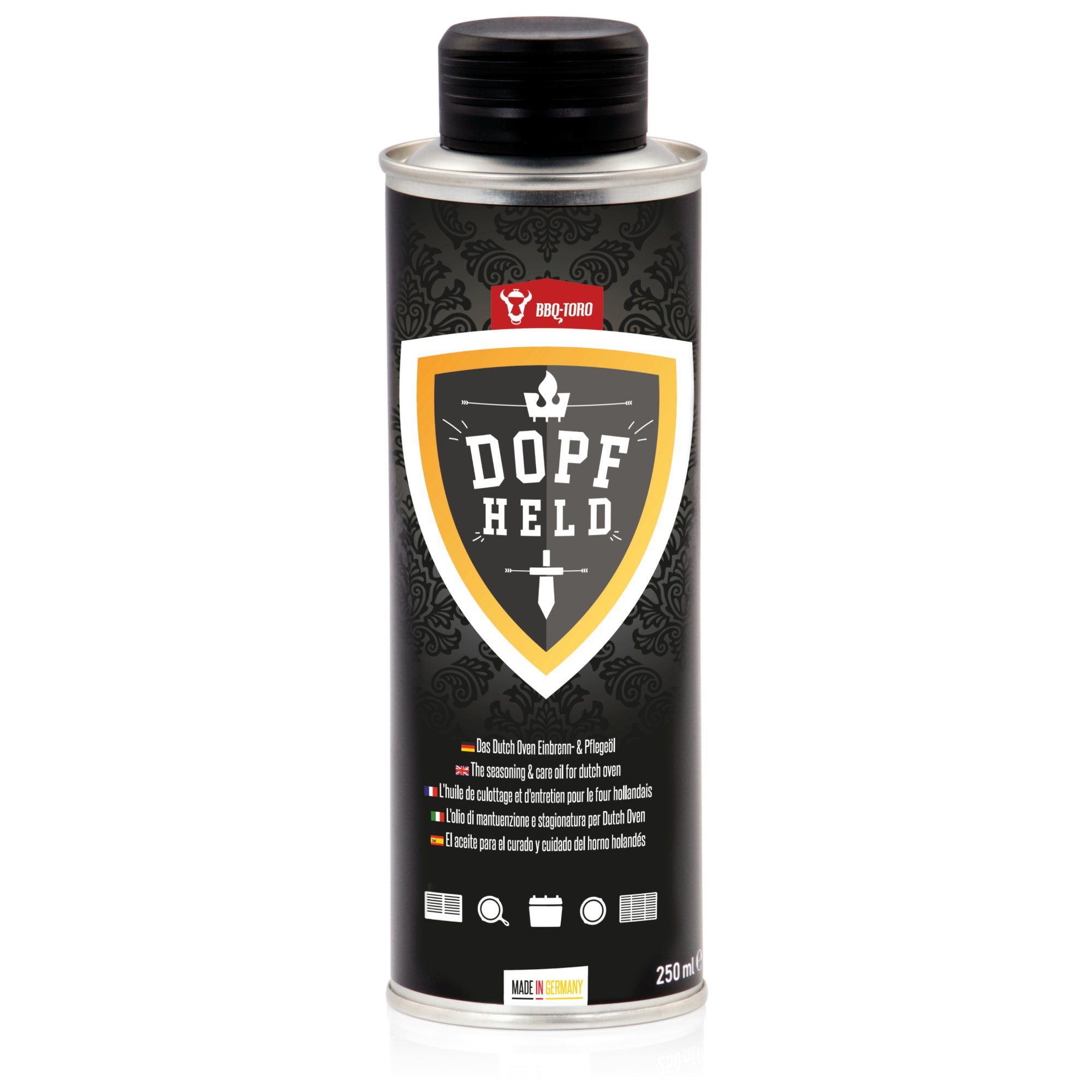 DOPFHELD - Das Dutch Oven Einbrenn- & Pflegeöl, 250 ml Schutzwachs