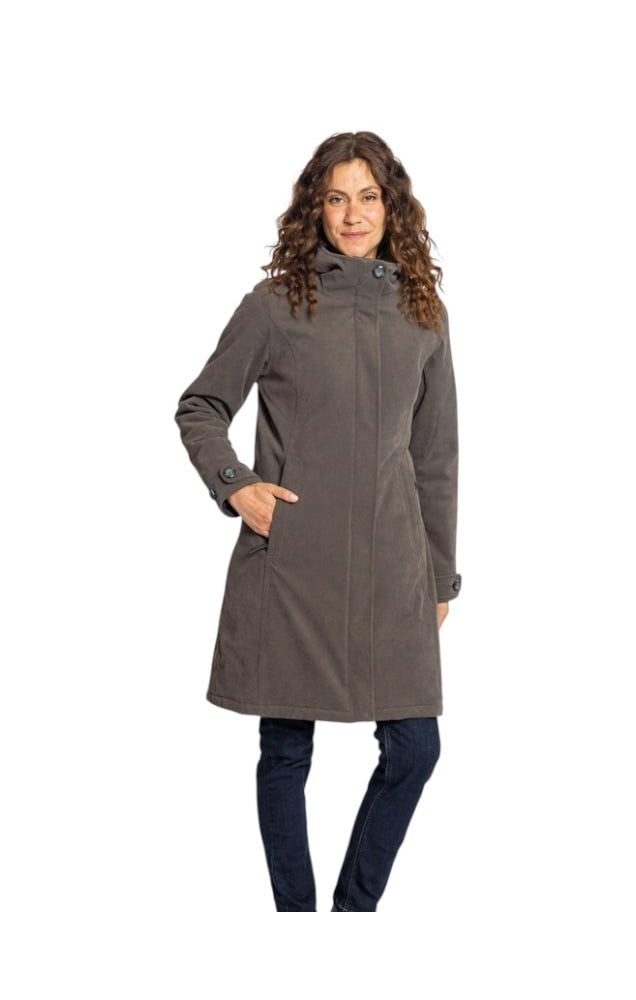 Elkline Wintermantel Glasgow Cord (winddicht, wasserdicht, warm) braun/stonegrau Damen
