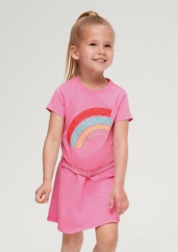 s.Oliver Junior mit Jerseykleid Glitzer-Gürtel pink