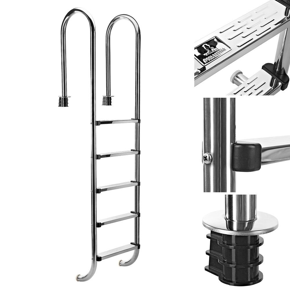 Feel2Home Poolleiter Edelstahl Poolleiter Schwimmbad Leiter Hochbeckenleite günstig online kaufen