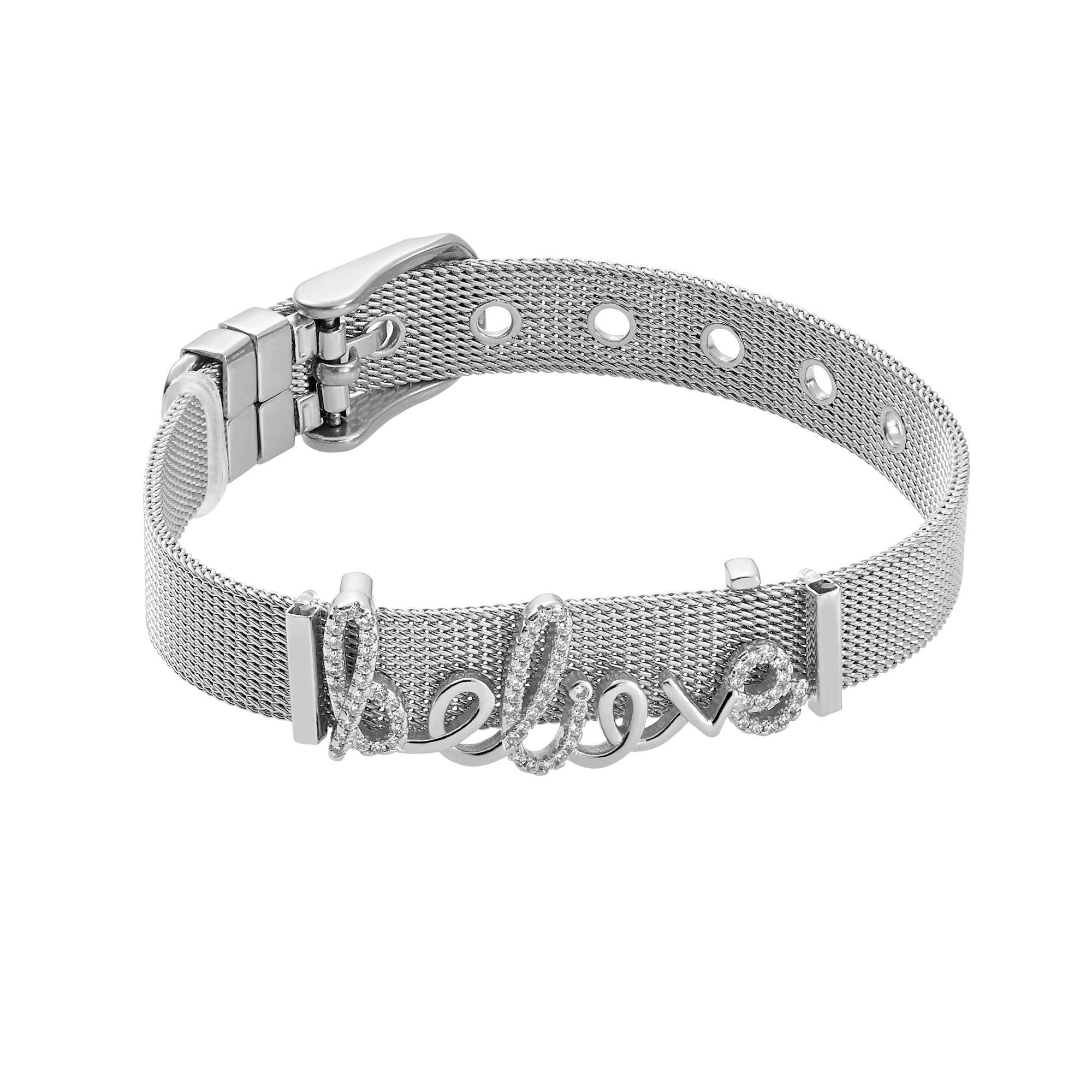 Damen Schmuck Heideman Armband Mesh Armband Believe poliert (keine Angabe, inkl. Geschenkverpackung), Charms sind austauschbar