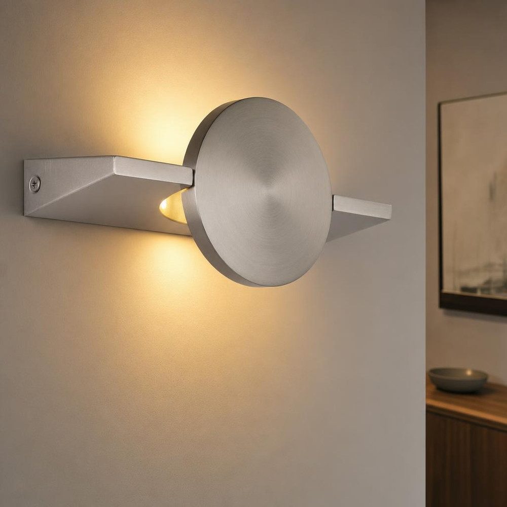 GLOBO LIGHTING LED Wandleuchte, LED-Leuchtmittel fest verbaut, Warmweiß, LED Wandleuchte Metall Aluminium Nickel matt Verstellbar Wandlampe