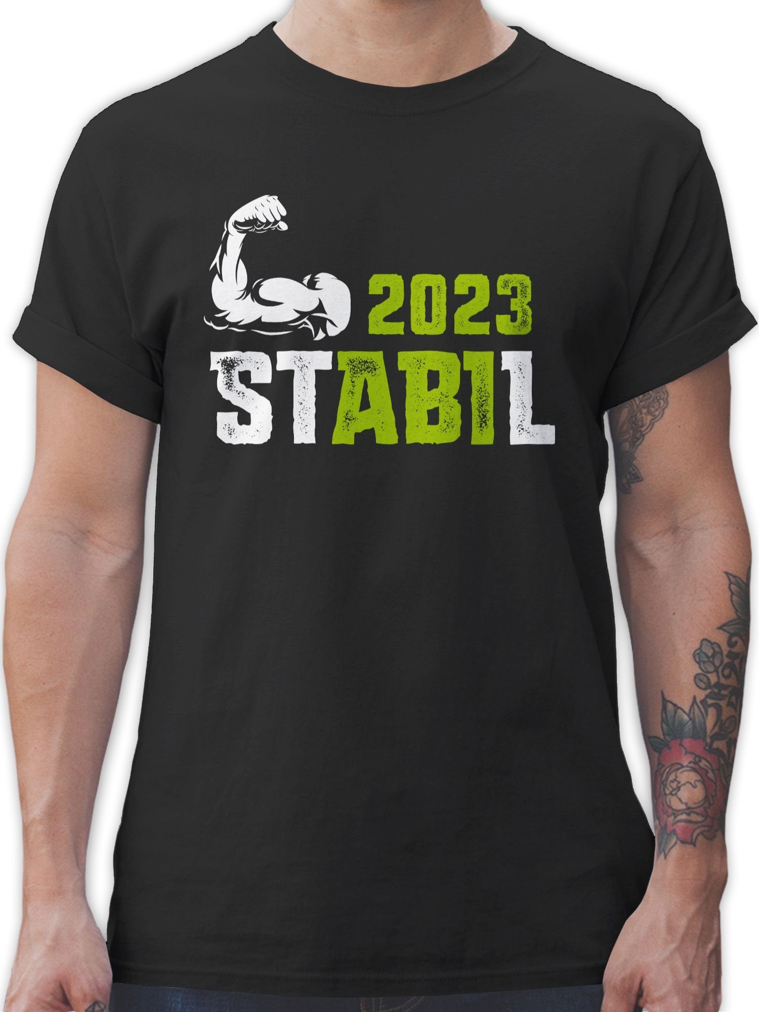 Shirtracer T-Shirt STABIL - Abi 2023 Abitur & Abschluss 2024 Geschenk 1 Schwarz