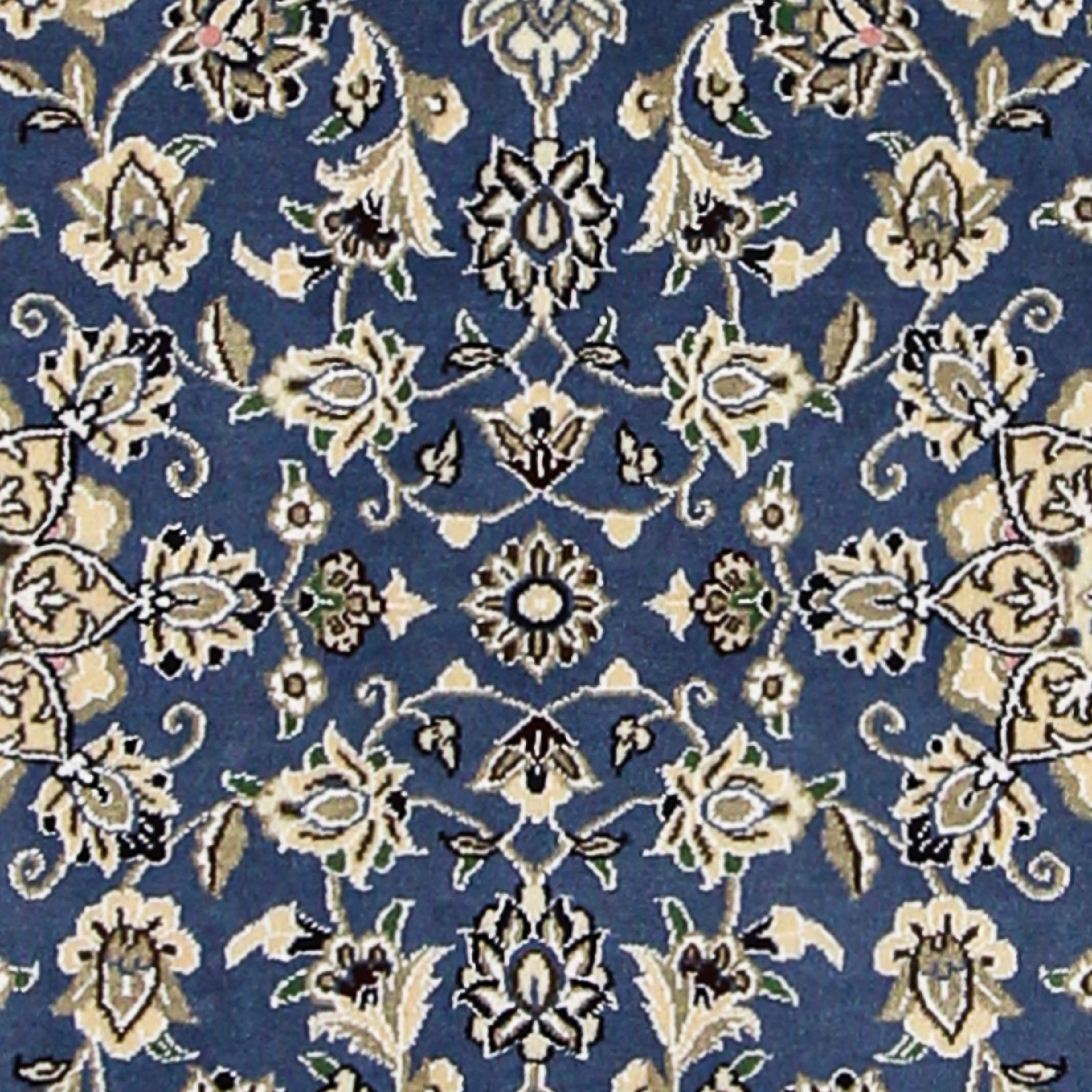 Orientteppich Perser - Nain - Höhe: x Royal 10 83 Einzelstück mm, - cm mit Handgeknüpft, Wohnzimmer, morgenland, 198 rechteckig, Zertifikat - blau