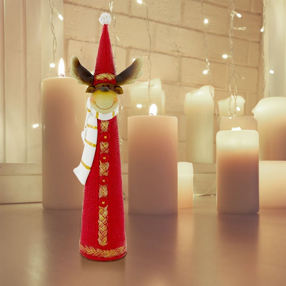 EGLO LED Dekolicht, Stand Figur Rentier Schal Advents Zeit Weihnachten rot  weiß