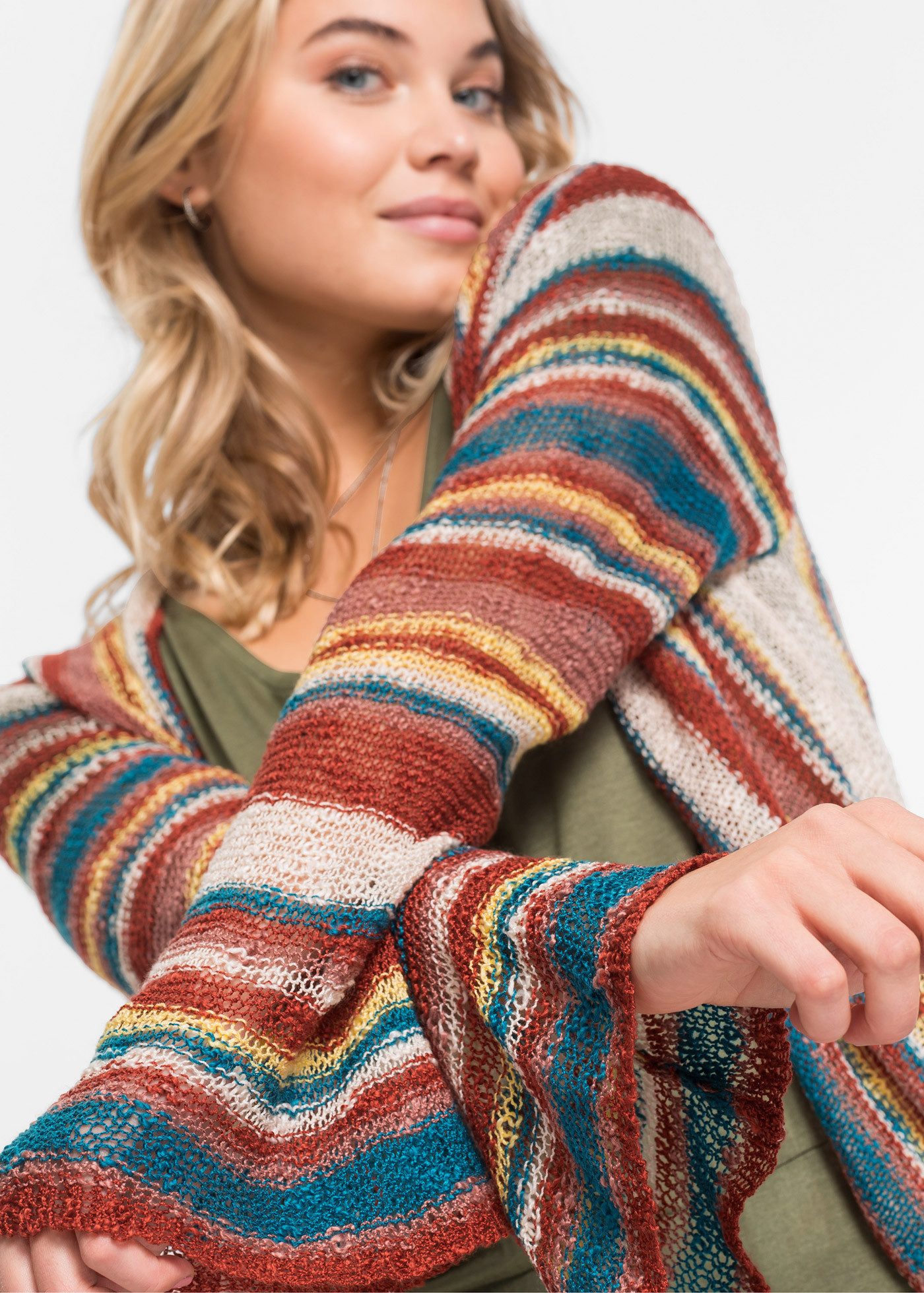 bonprix Strickmantel mit Tulpenärmeln und ohne Verschluss