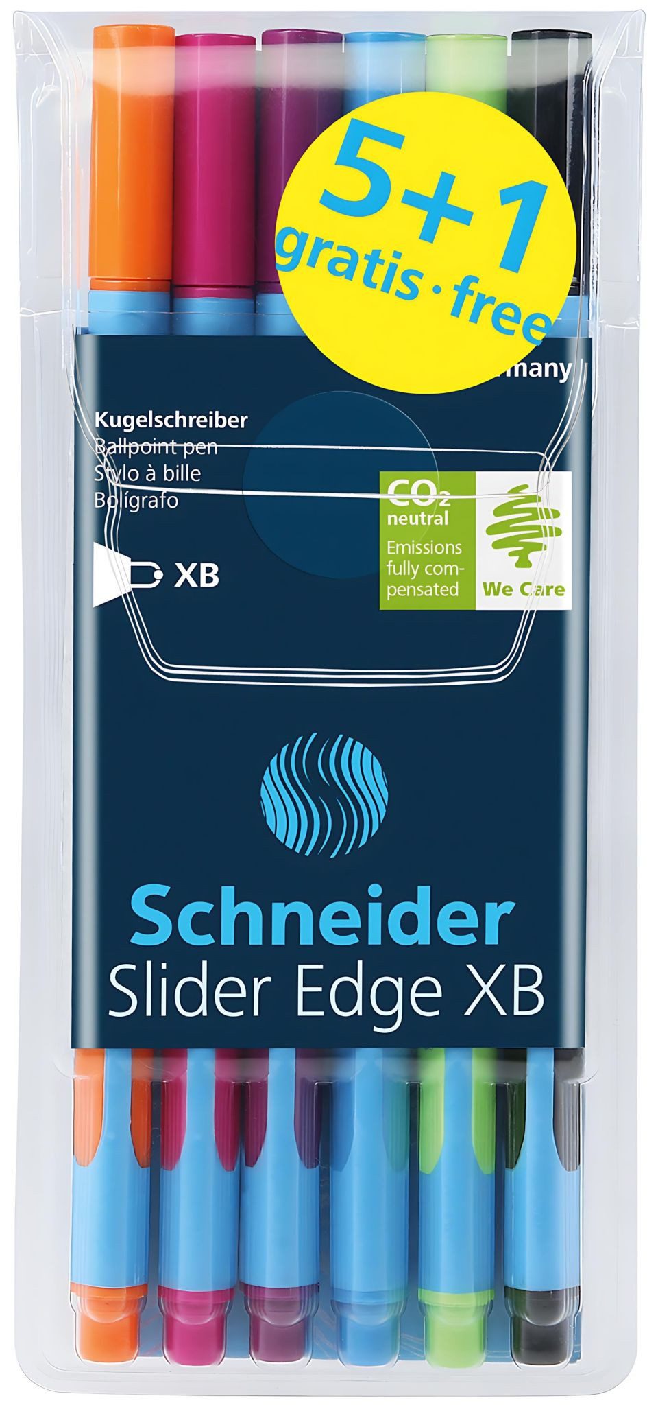 SCHNEIDER Kugelschreiber Schneider Kugelschreiber Slider Edge XB col. Etui 6 Stück Aktion 5+1