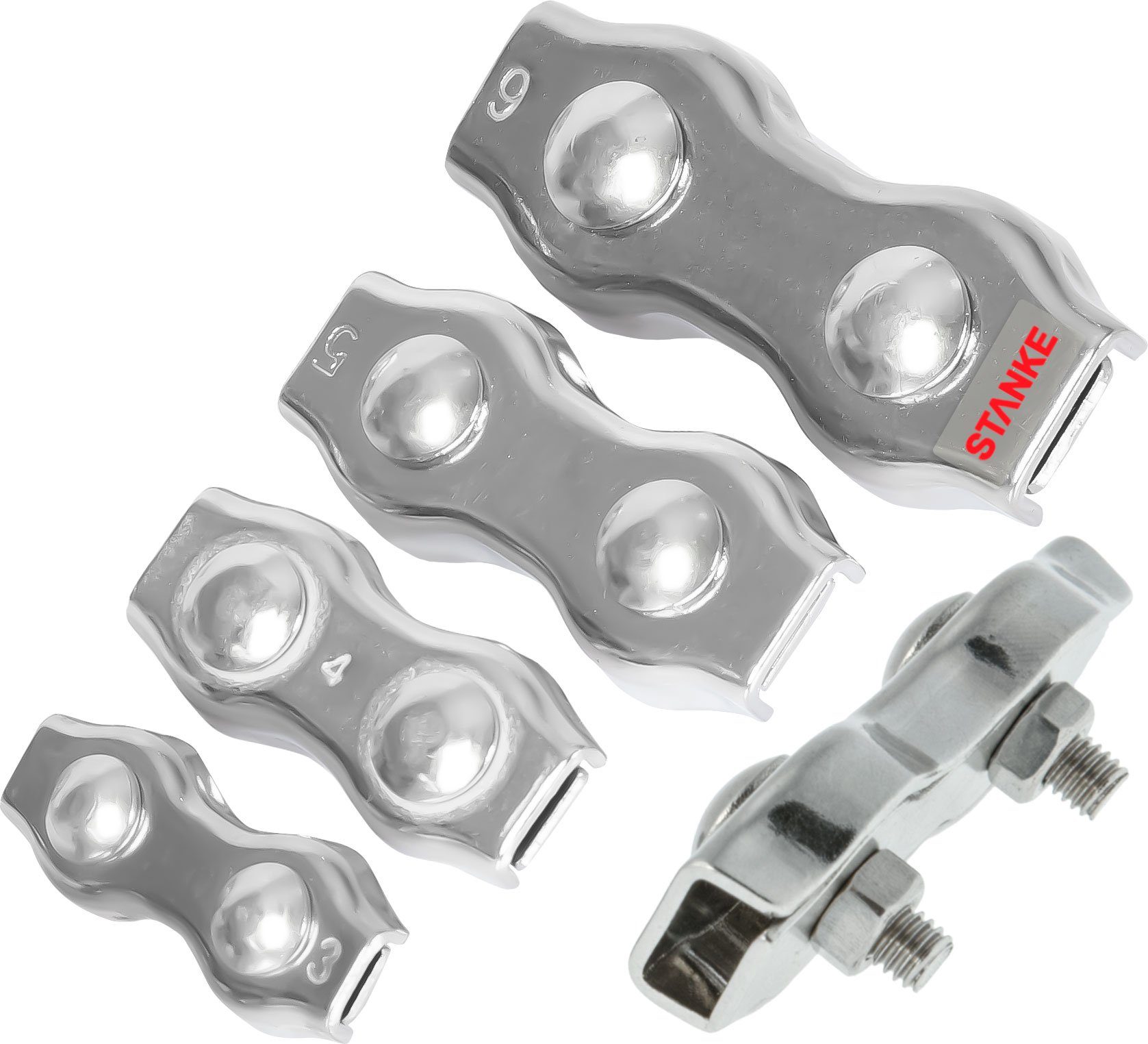 STANKE Drahtseilklemme Duplex Seilklemme verzinkt, (5St), Seilklemme für Drahtseil