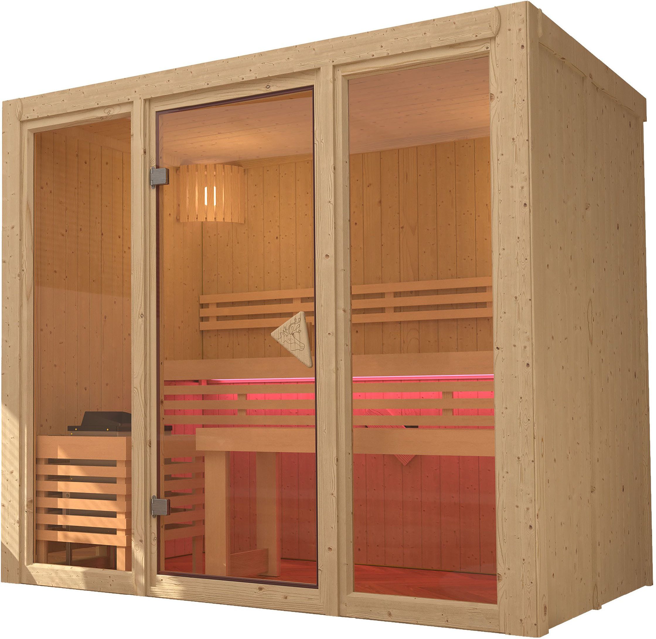 Karibu Sauna Alani 3, BxTxH: 216 x 157 x 198 cm, 68 mm, verschiedene Varianten