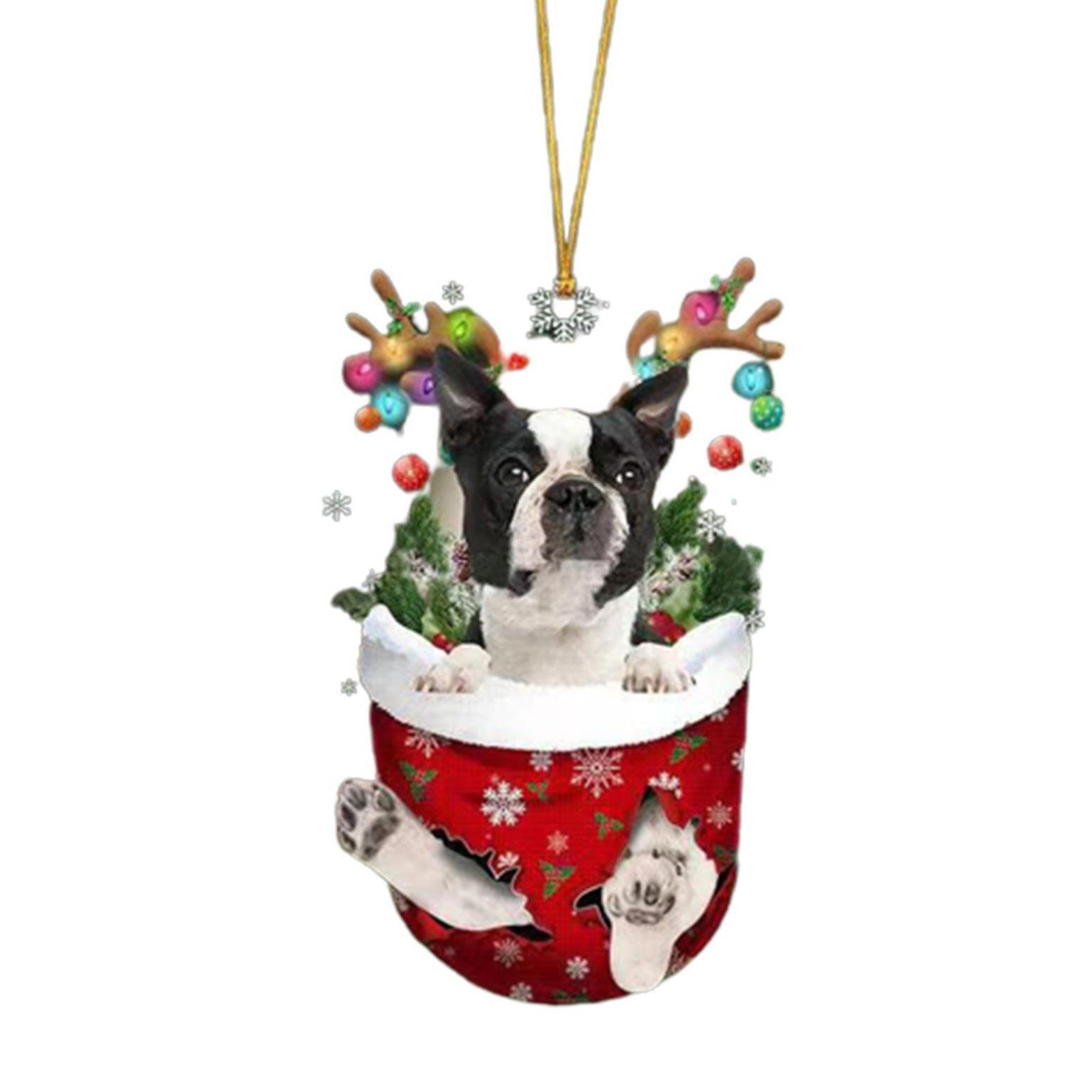 Blusmart Christbaumschmuck Schöne Weihnachten Tasche Hund Ornament Mode Langlebige Hängende