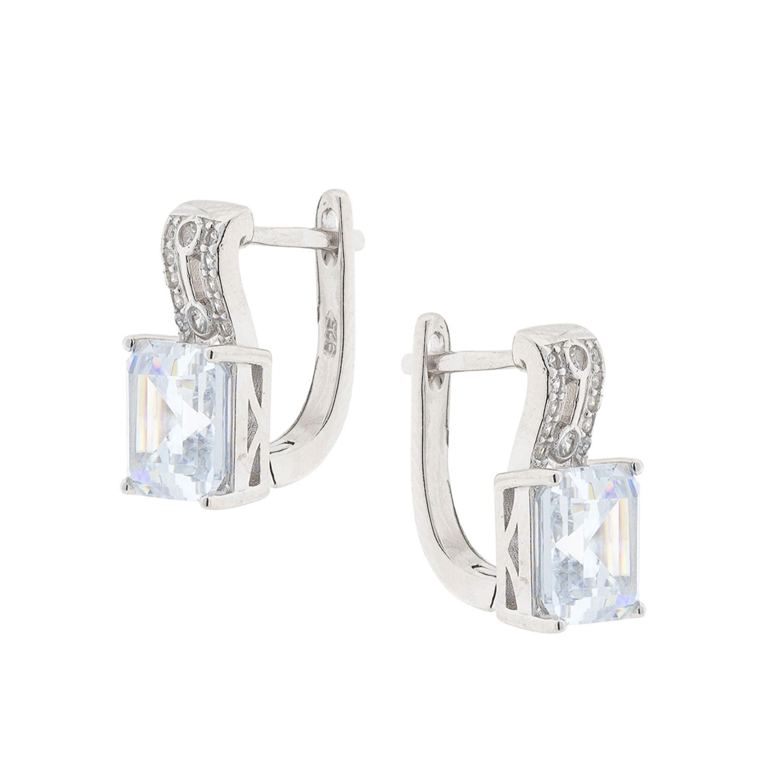 Golders Schmuckset Ohrringe und Anhänger aus 925 Silber (Set, 3-tlg., mit Glaskristallen und Zirkonia), Sterlingsilber Schmuck für Damen