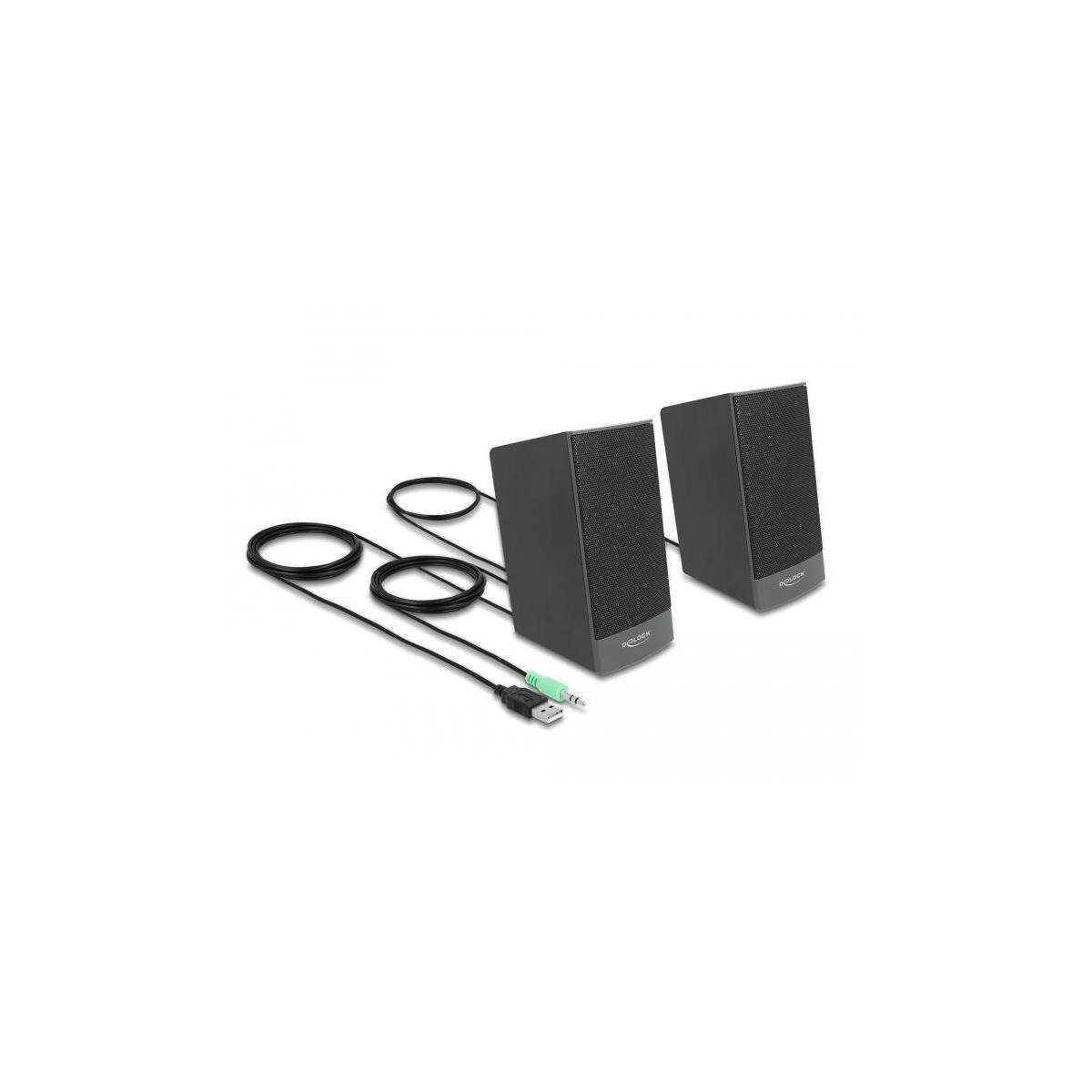 Delock Lautsprecher Klinkenstecker 2.0 mit PC Lautsprecher und... Stereo mm 3,5
