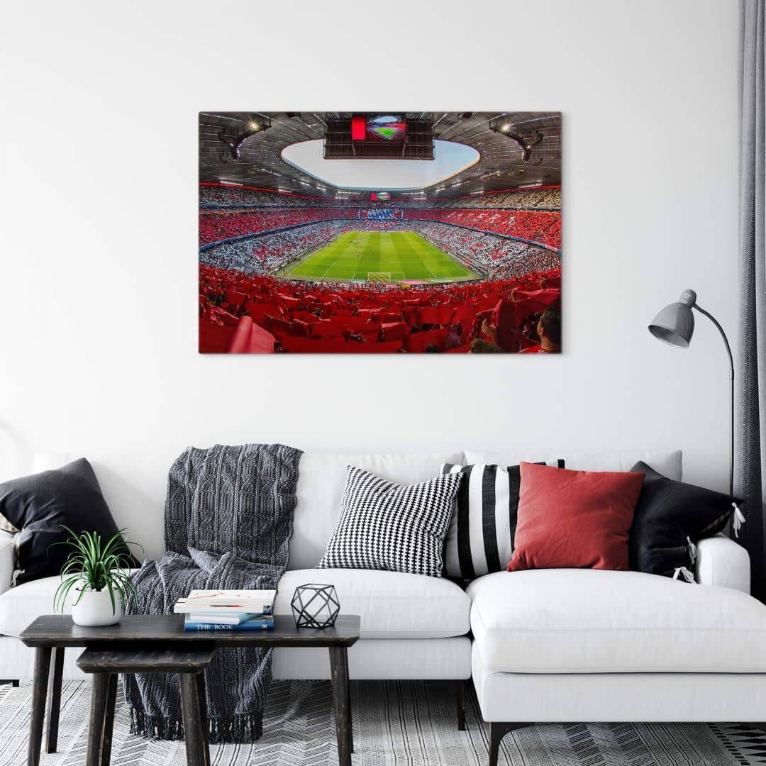 FC Bayern München Glasbild Fußball Glasbild FC bayern München Allianz Arena Rot Weiß, Sportverein Deko Bilder