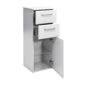 Lomadox Unterschrank QUEBEC-66 Unterschrank Badezimmer in weiß Hochglanz, B/H/T: ca. 35/90,5/33 cm