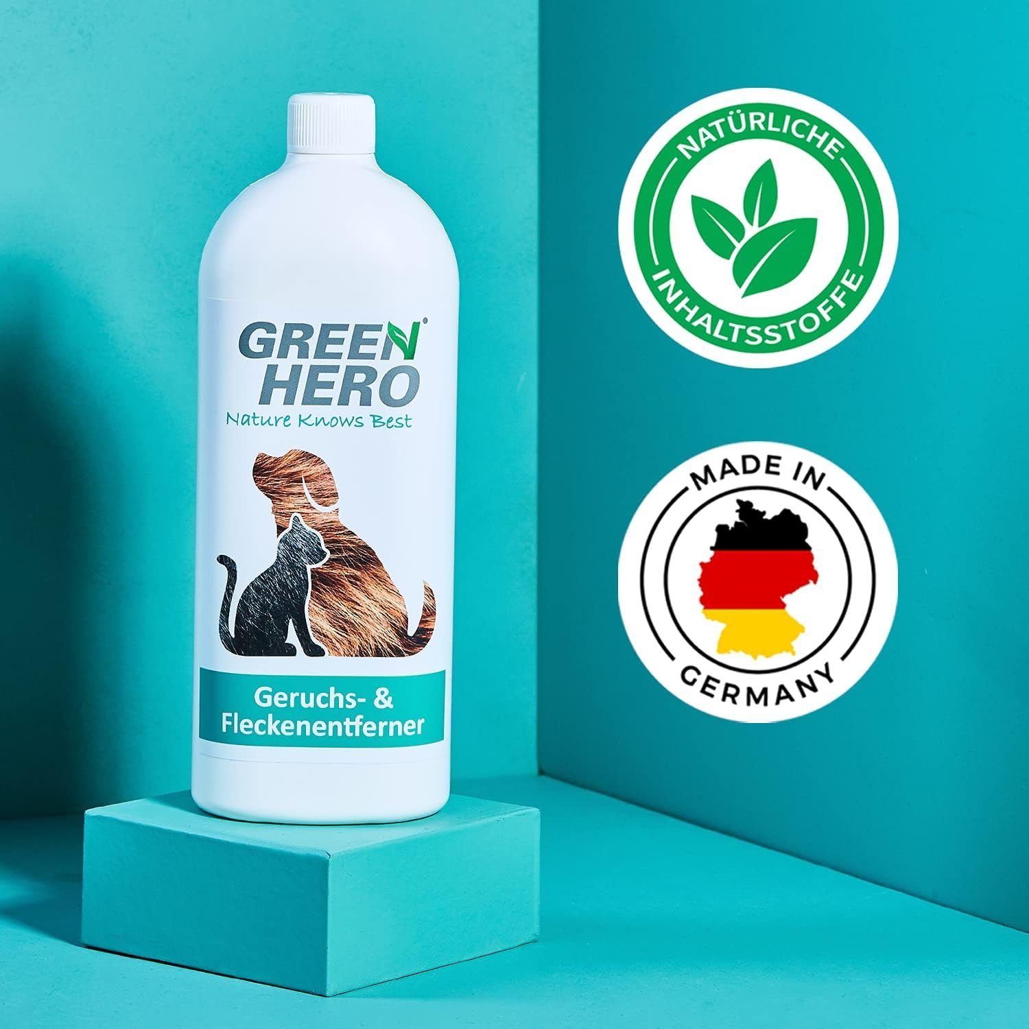 GreenHero Geruchsentferner 10L & 1L Fleckenentferner Geruchsentferner Konzentrat =