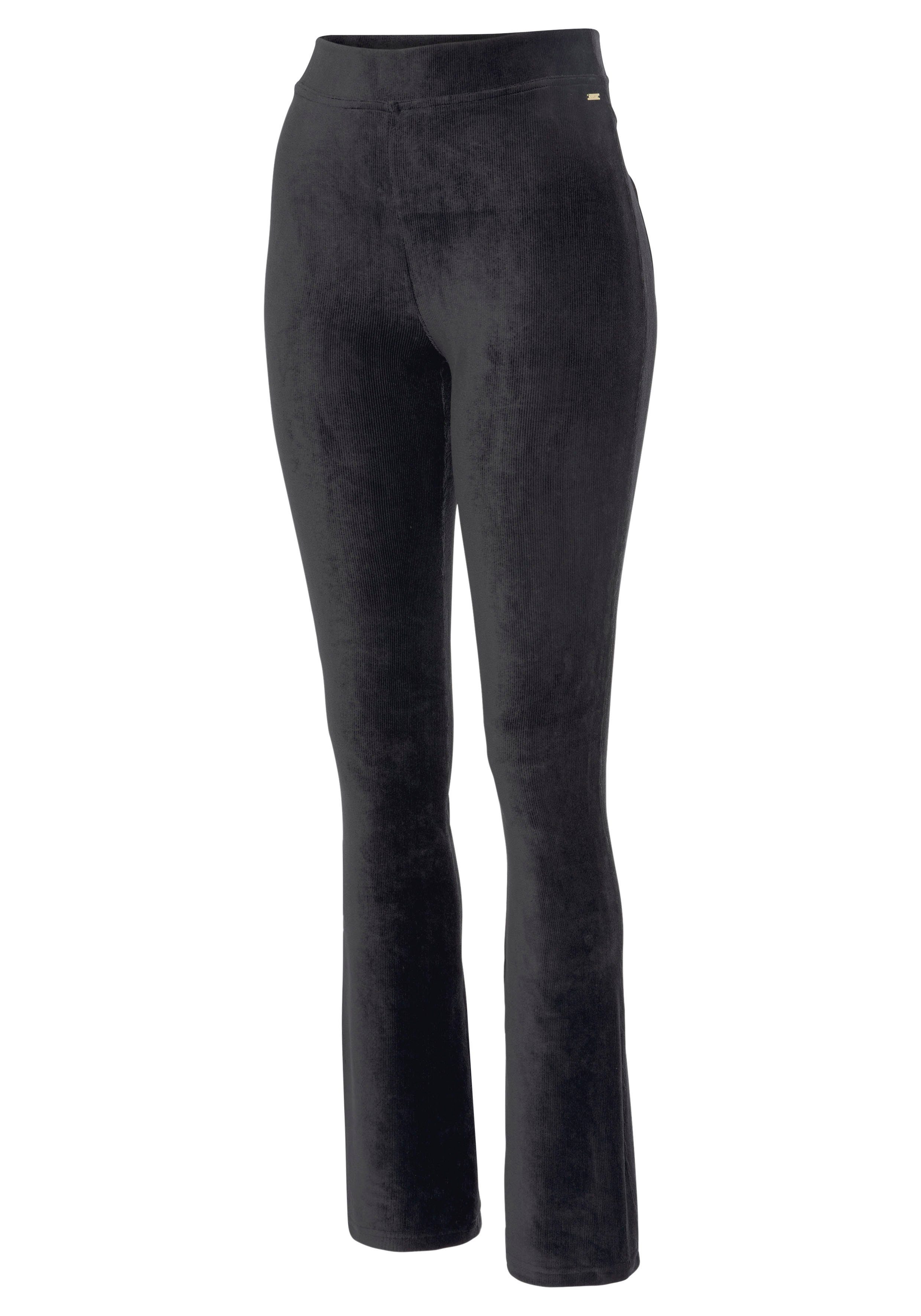 LASCANA Jazzpants aus weichem Cord-Optik, Material in schwarz Loungewear