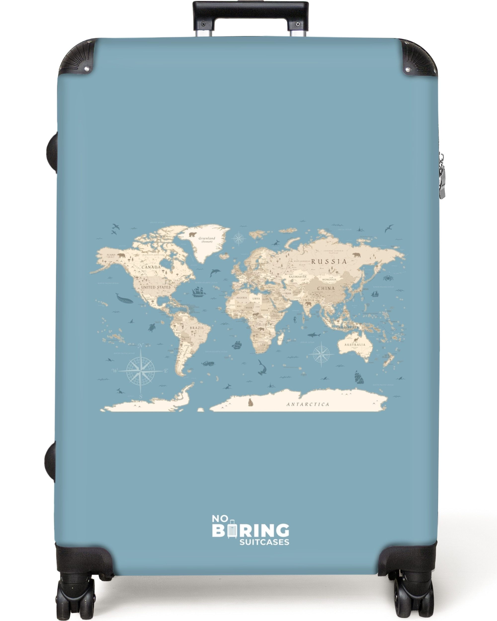 NoBoringSuitcases.com© Hartschalen-Trolley Weltkarte - Ozean - günstig online kaufen