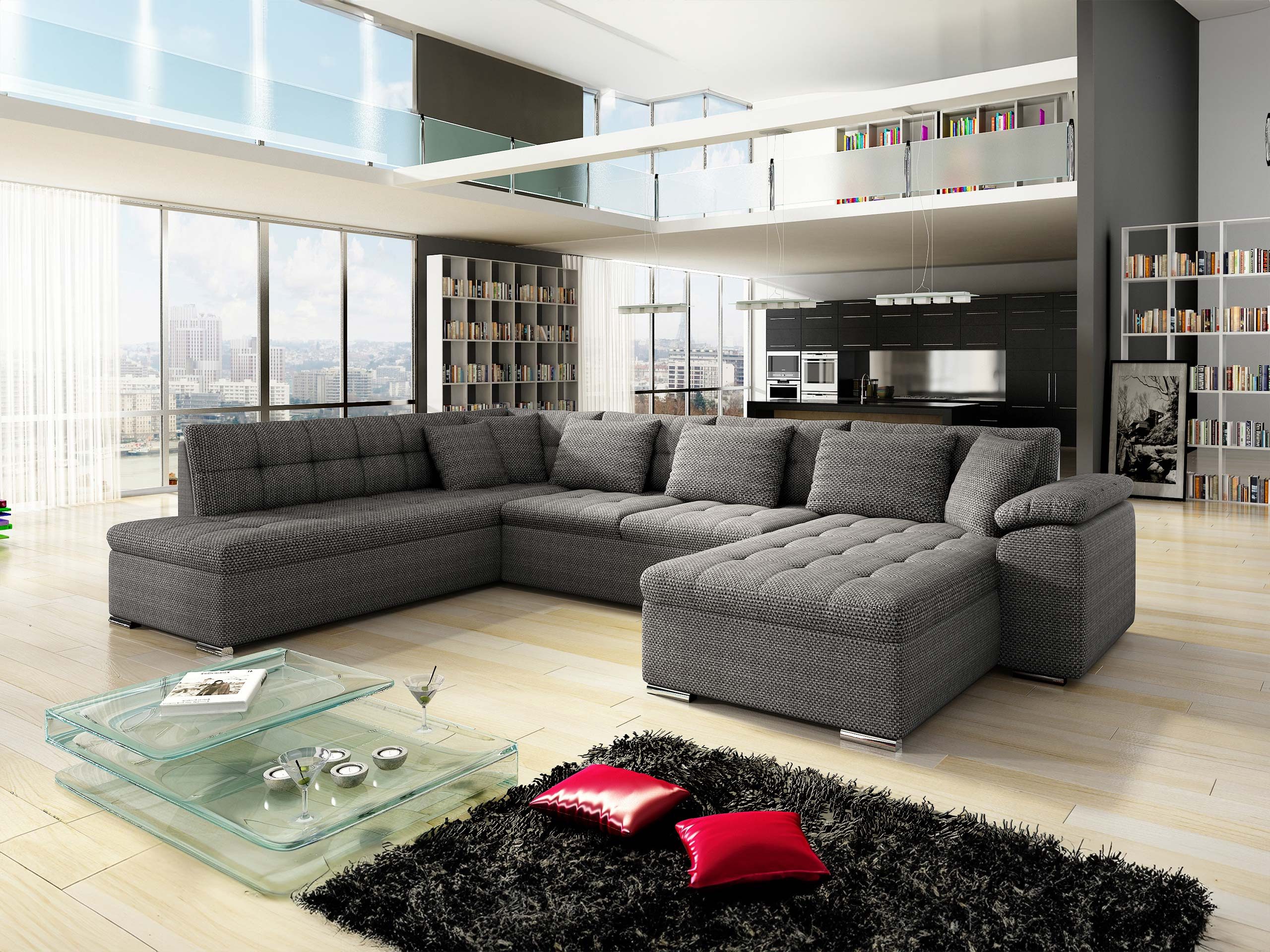 MIRJAN24 Wohnlandschaft Niko Bis, mit Bettkasten und Schlaffunktion, Kissen günstig online kaufen