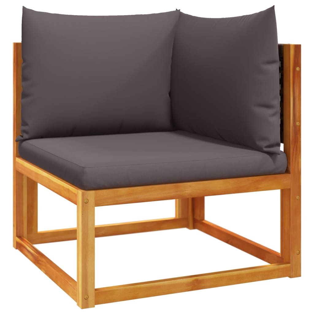 Loungesofa Gartensofa-Ecke mit Kissen Holz & Rattan