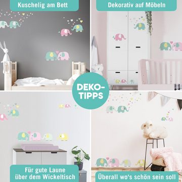 lovely label Wandsticker Elefanten bunt - Wandtattoo Kinderzimmer Baby