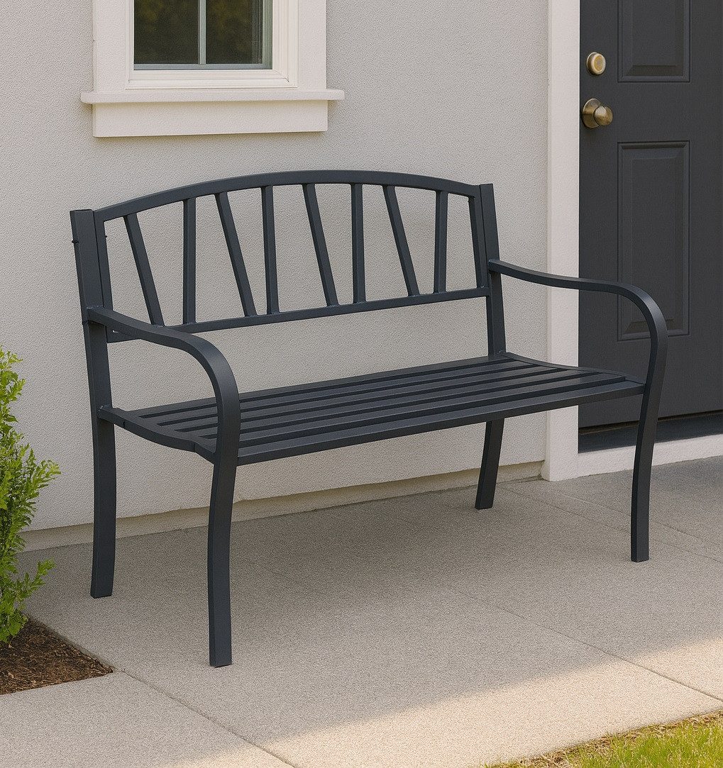 Gardissimo Gartenbank 2-Sitzer Metall Sitzbank Harmony (Spar-Set, komplett-Set), wetterfest / pflegeleicht