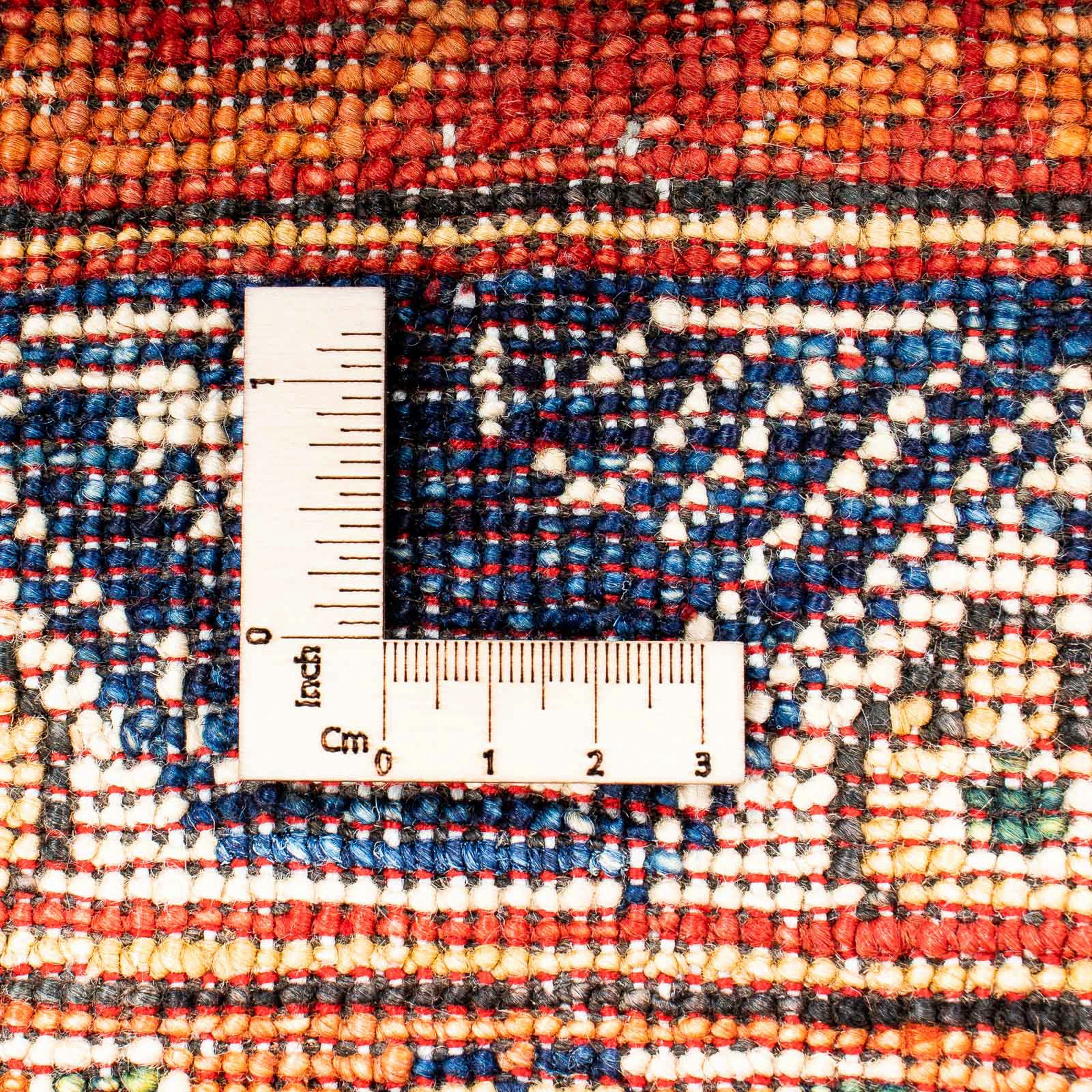 dunkelblau, x 122 mit Höhe: 185 rechteckig, mm, - Afghan Wohnzimmer, Einzelstück 7 Handgeknüpft, morgenland, - Zertifikat Orientteppich cm