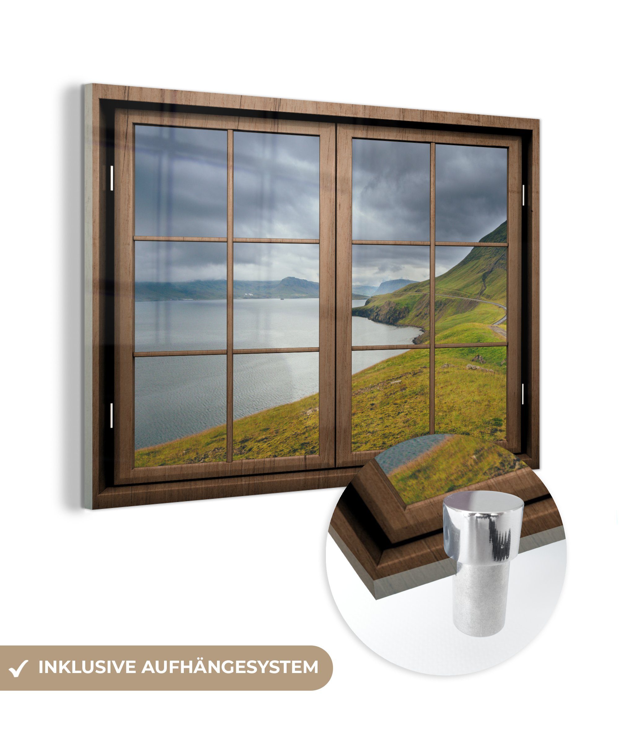 MuchoWow Acrylglasbild Aussicht - Wasser - Natur, (1 St), Glasbilder - Bilder auf Glas Wandbild - Foto auf Glas - Wanddekoration