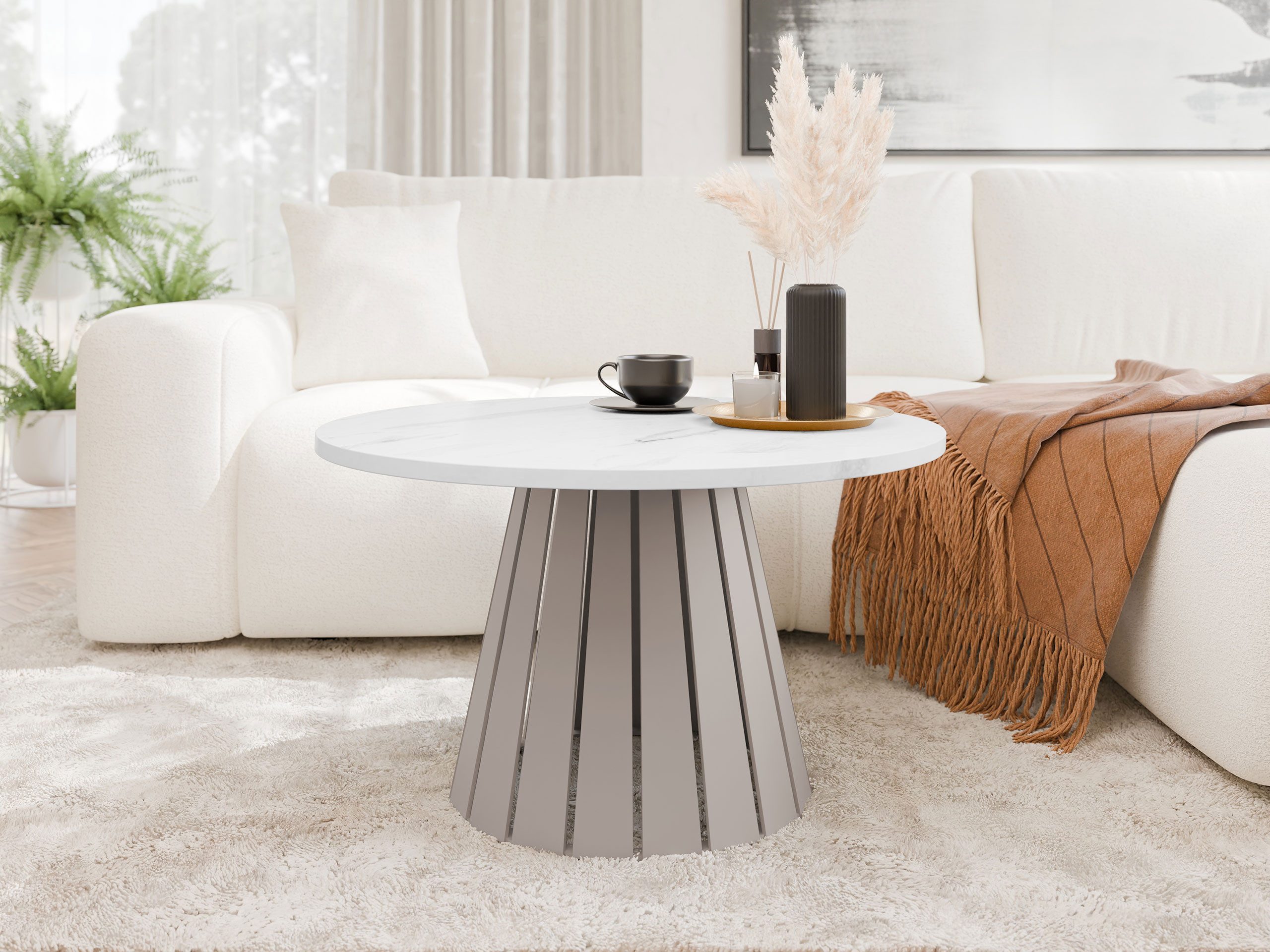 MIRJAN24 Couchtisch Circolo Cashmere, Rund, 75x75x43 günstig online kaufen