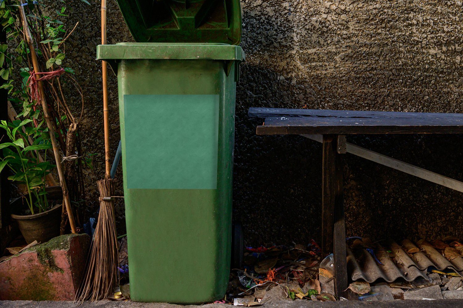 Container, Tierhaut Wandsticker St), - (1 Mülleimer-aufkleber, Mülltonne, - Leder MuchoWow Sticker, Abfalbehälter Blau