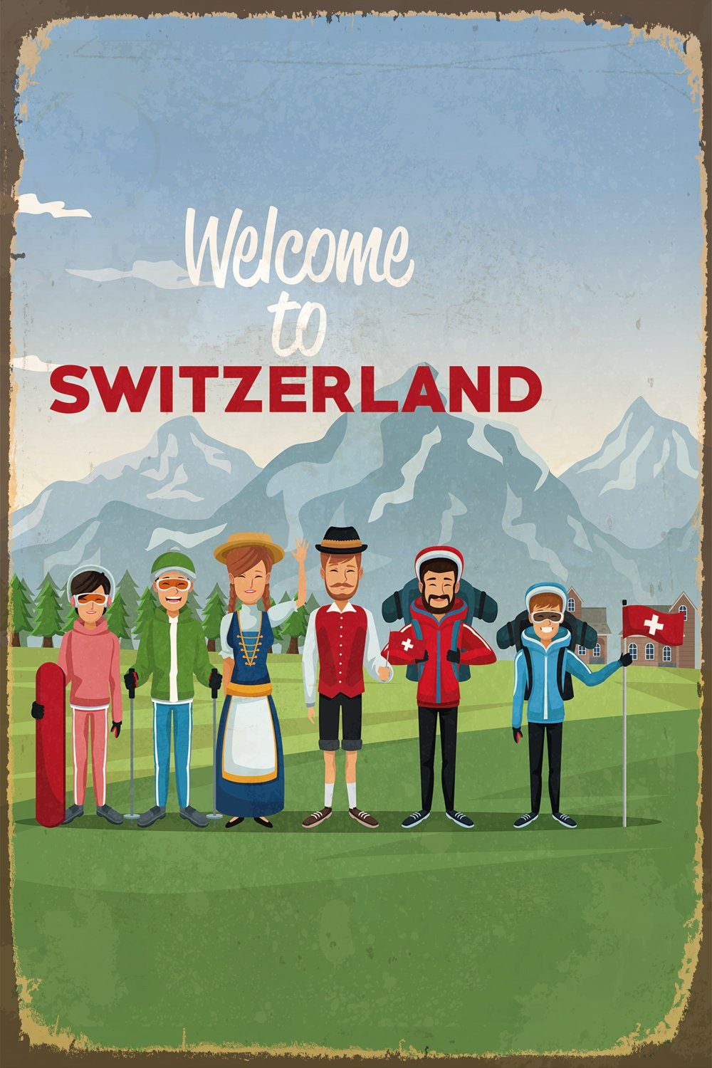 Metallbild WELCOME TO SWITZERLAND