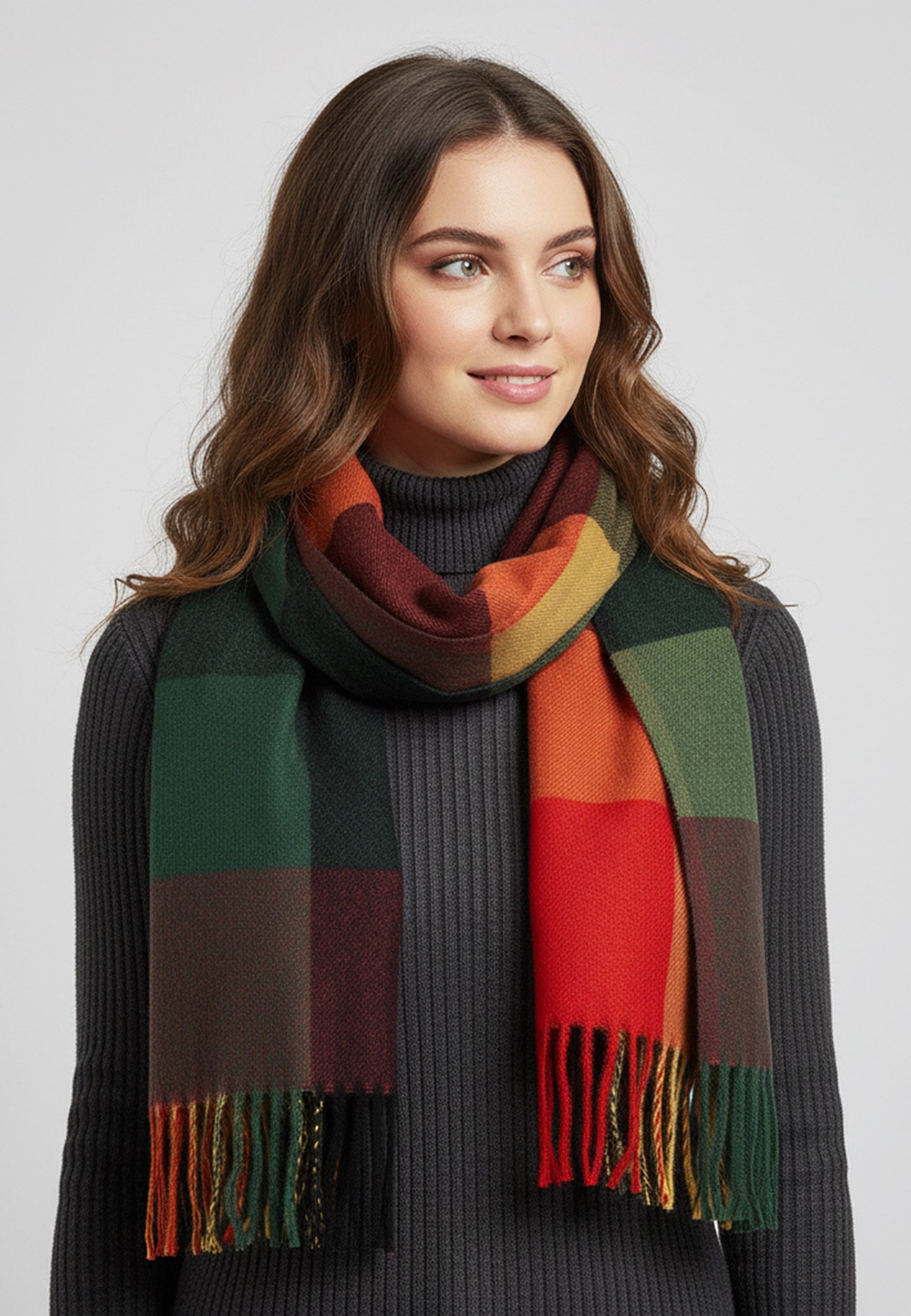 Faera Modeschal Eleganter Schal mit Muster - Leichter Stoff - Herbstmode, ( günstig online kaufen