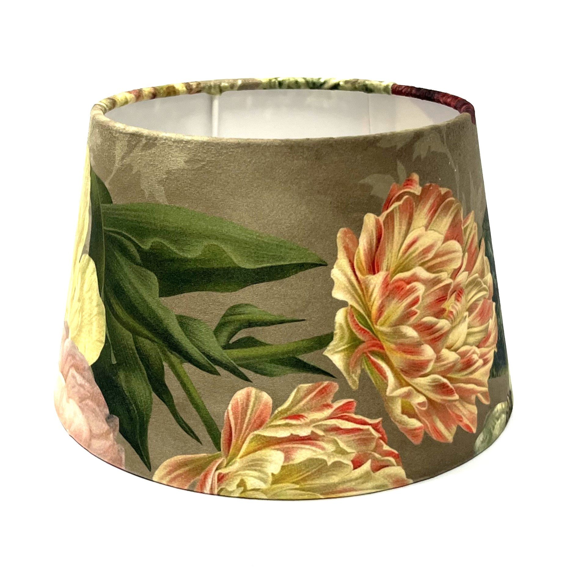 colmore Lampenschirm Tischlampenschirm Blumen Blüten Bunt Samt E27, Blumenm günstig online kaufen