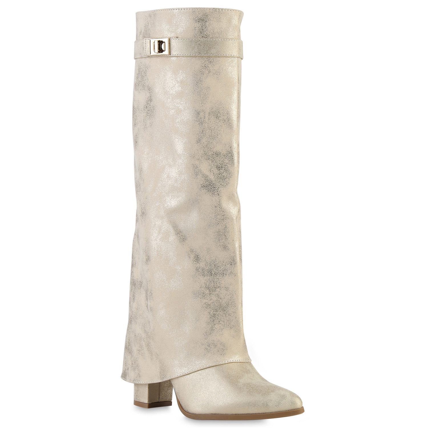 VAN HILL 841807 Stiefel Damen Klassische Stiefel Spitze Schnallen Leder-Opt günstig online kaufen