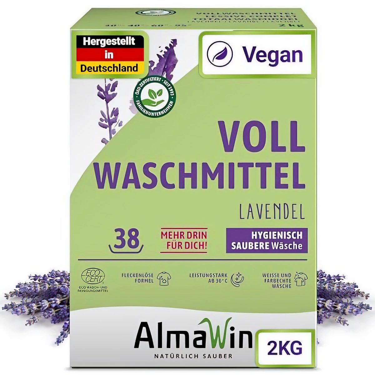 Almawin AlmaWin Vollwaschmittel Pulver Lavendel Pulver, 1 er 2000 g