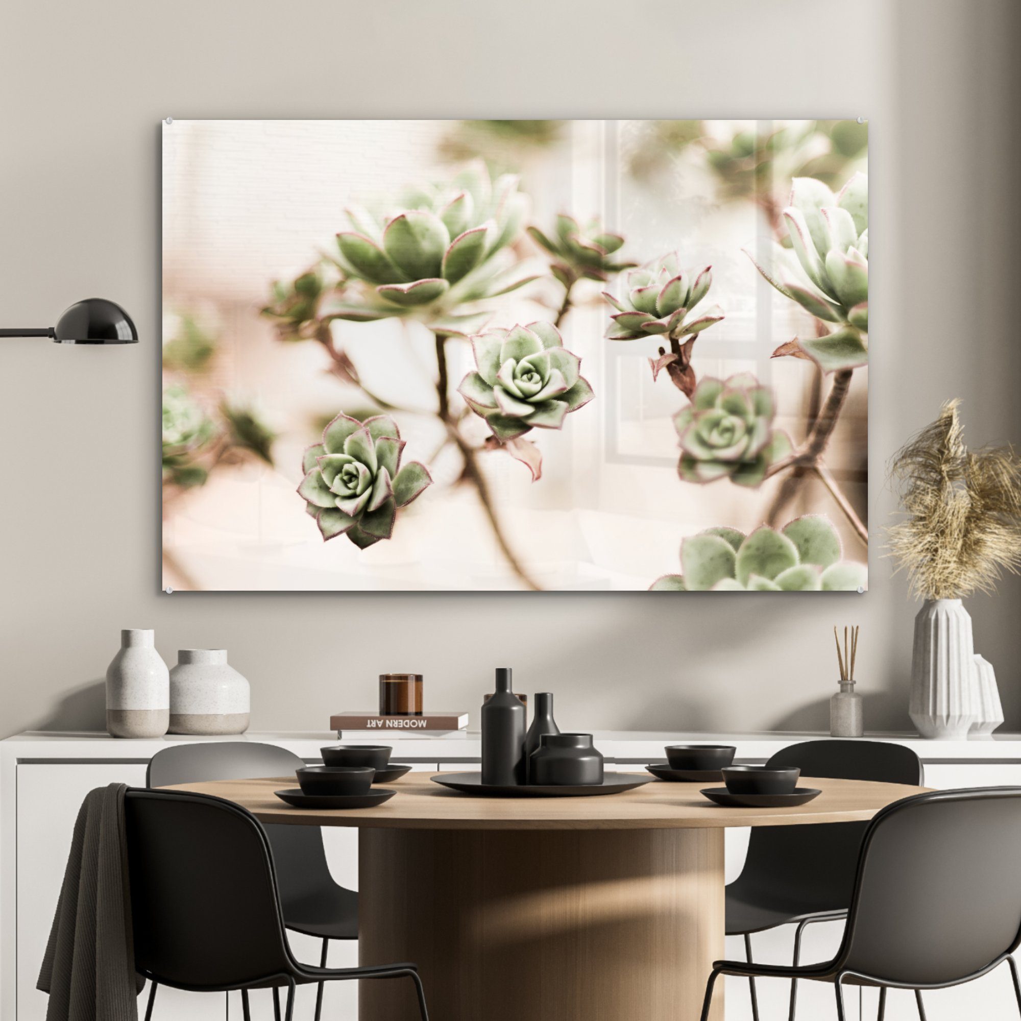 (1 St), MuchoWow Acrylglasbild Acrylglasbilder & Schlafzimmer Blumen Zweige, Wohnzimmer - Vetplant -