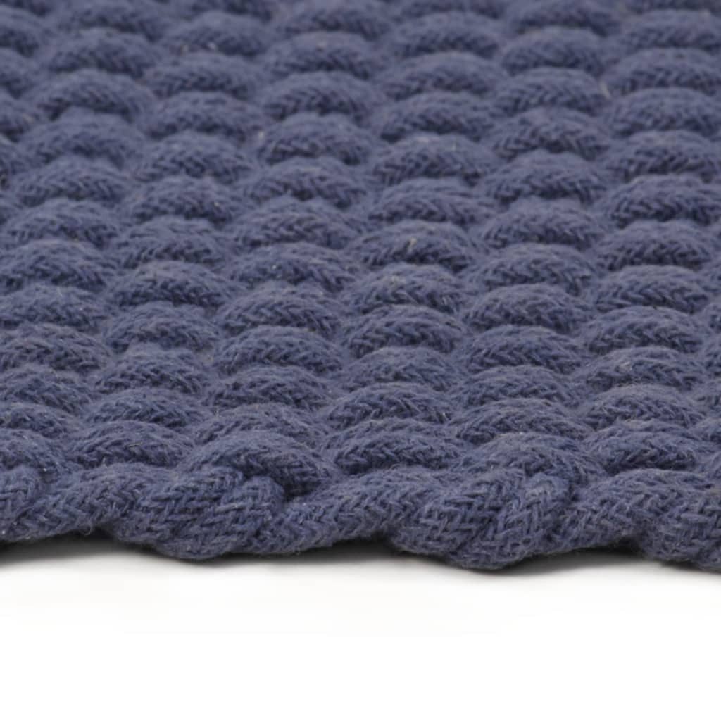 vidaXL Teppich 180 x 250 cm Teppich Rechteckig Marineblau 180x250 cm Baumwolle, Rechteckig, Höhe: 1 mm