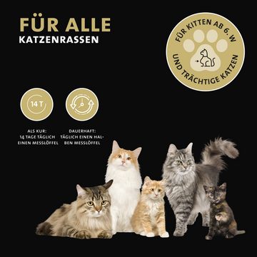 Peticare Futterbehälter Pflanzliche Darm & Wurmkur Pulver für Katzen - petCat Health 3605, (60-tlg)