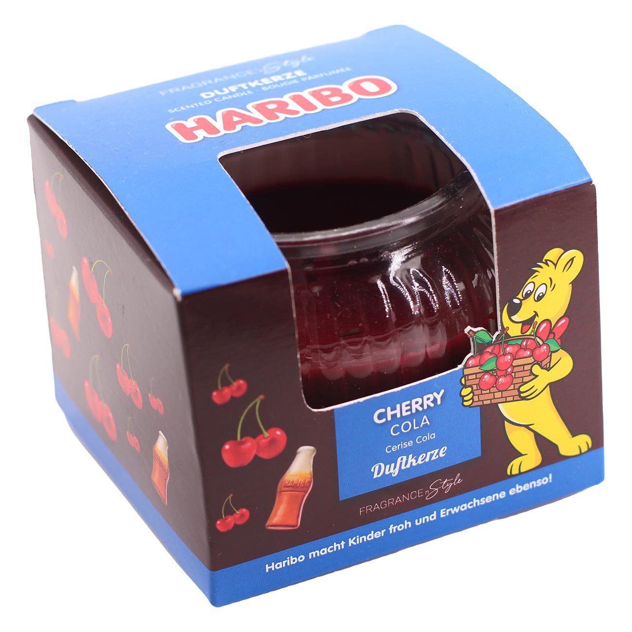 HARIBO Duftkerze Duftkerze Haribo Gummibären 85g im Glas und Geschenkkarton (Cherry Cola, Berry Mix, Strawberry, Tropical Fun, Coconut Lime), versch. Düfte von Haribo