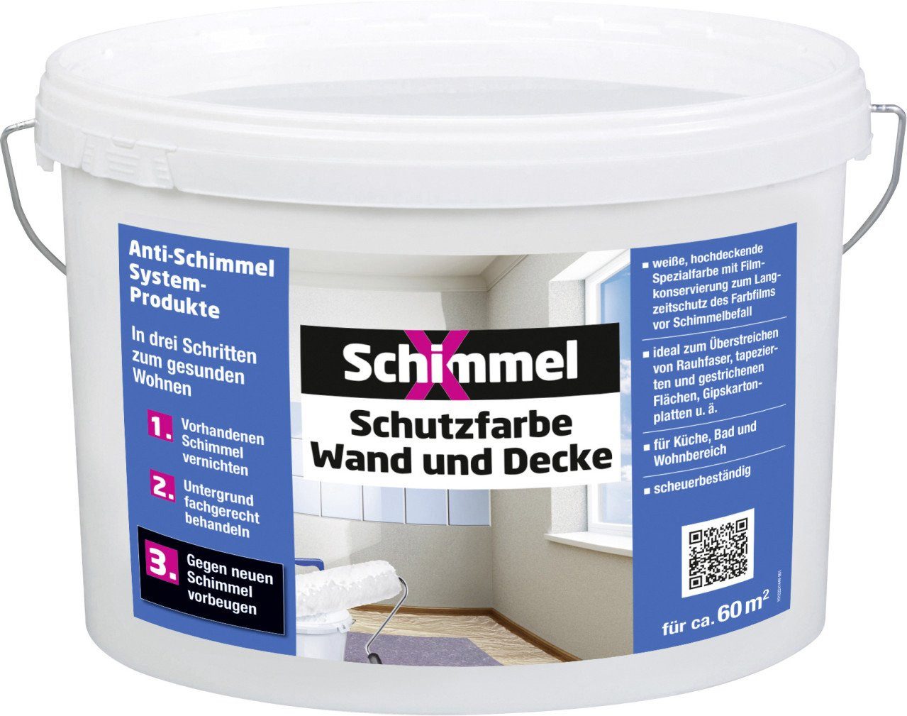 Schimmel X Schimmel-X Schutzfarbe Wand und Decke 10 L weiß Schimmelentferner
